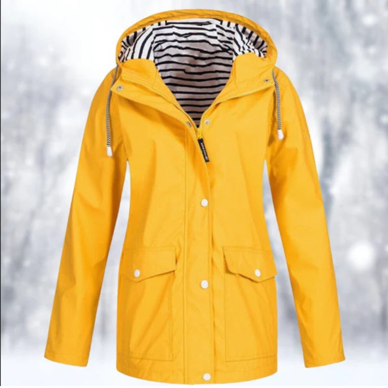 Dames Hoodie – Waterdichte Winter Regenjas met Capuchon en Warmte