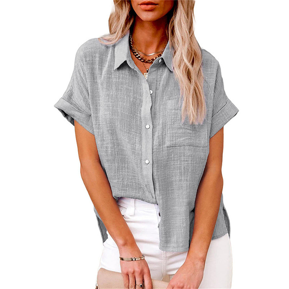Blouse Katoen Linnen Luchtige Dames Loose Pasvorm Zomer