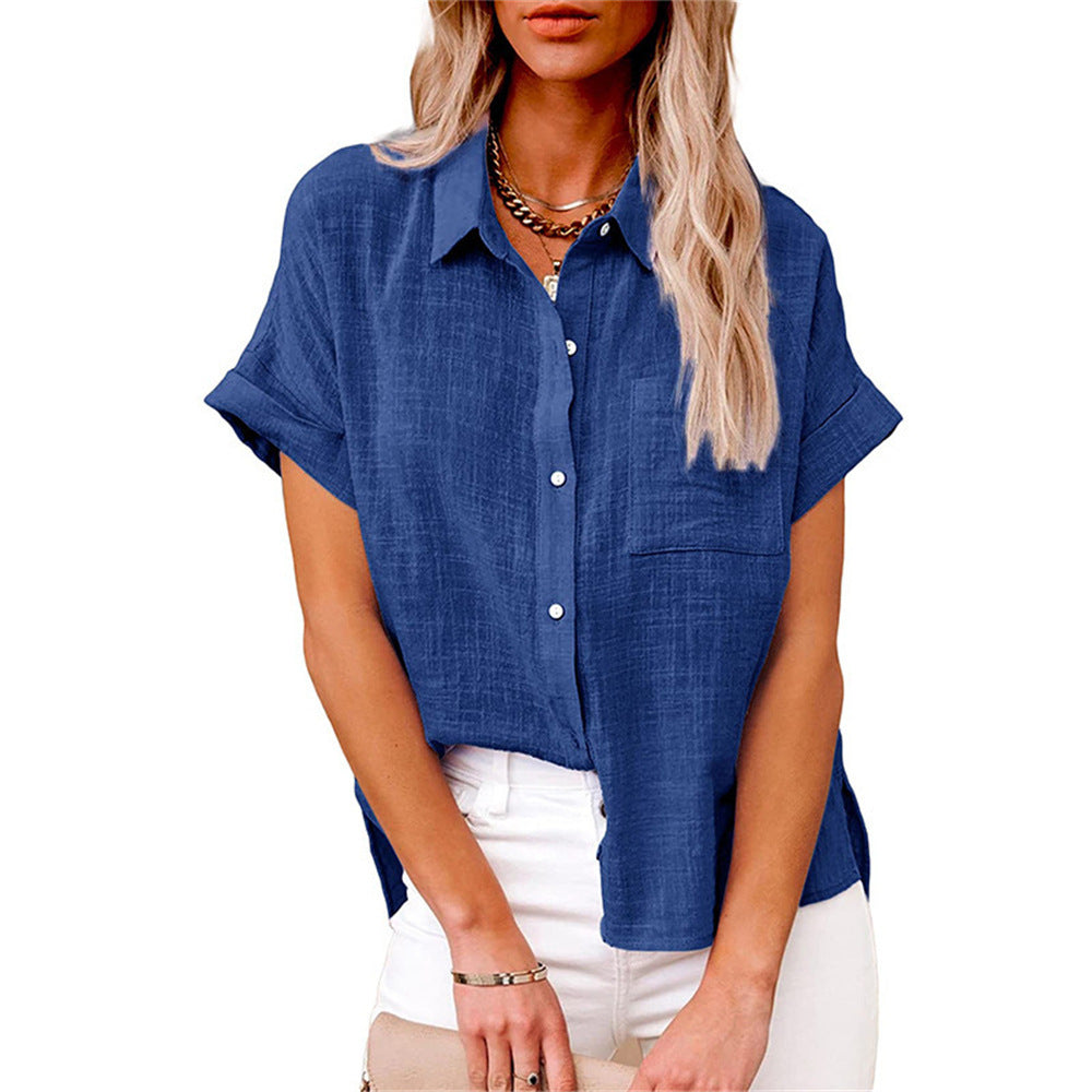Blouse Katoen Linnen Luchtige Dames Loose Pasvorm Zomer