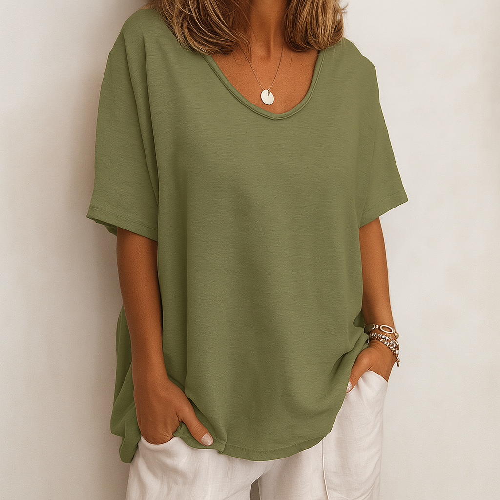 Briget | Luchtige Linnen T-Shirt – Tijdloze Comfort & Elegantie 0