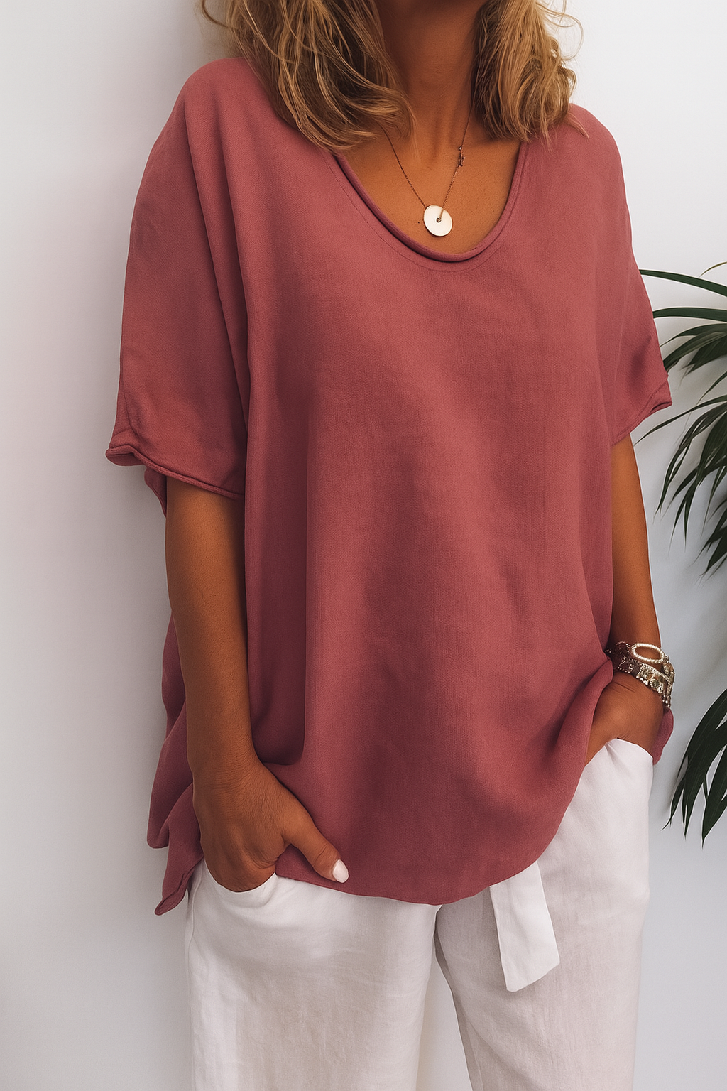 Briget | Luchtige Linnen T-Shirt – Tijdloze Comfort & Elegantie 2