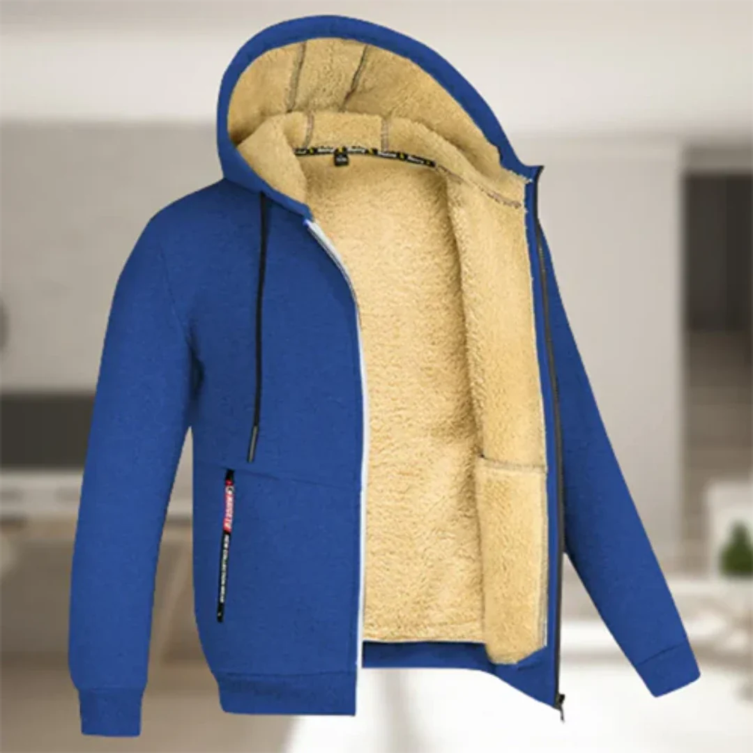 Heren Hoodie Comfortabele Warme Zip-Up Regenjas