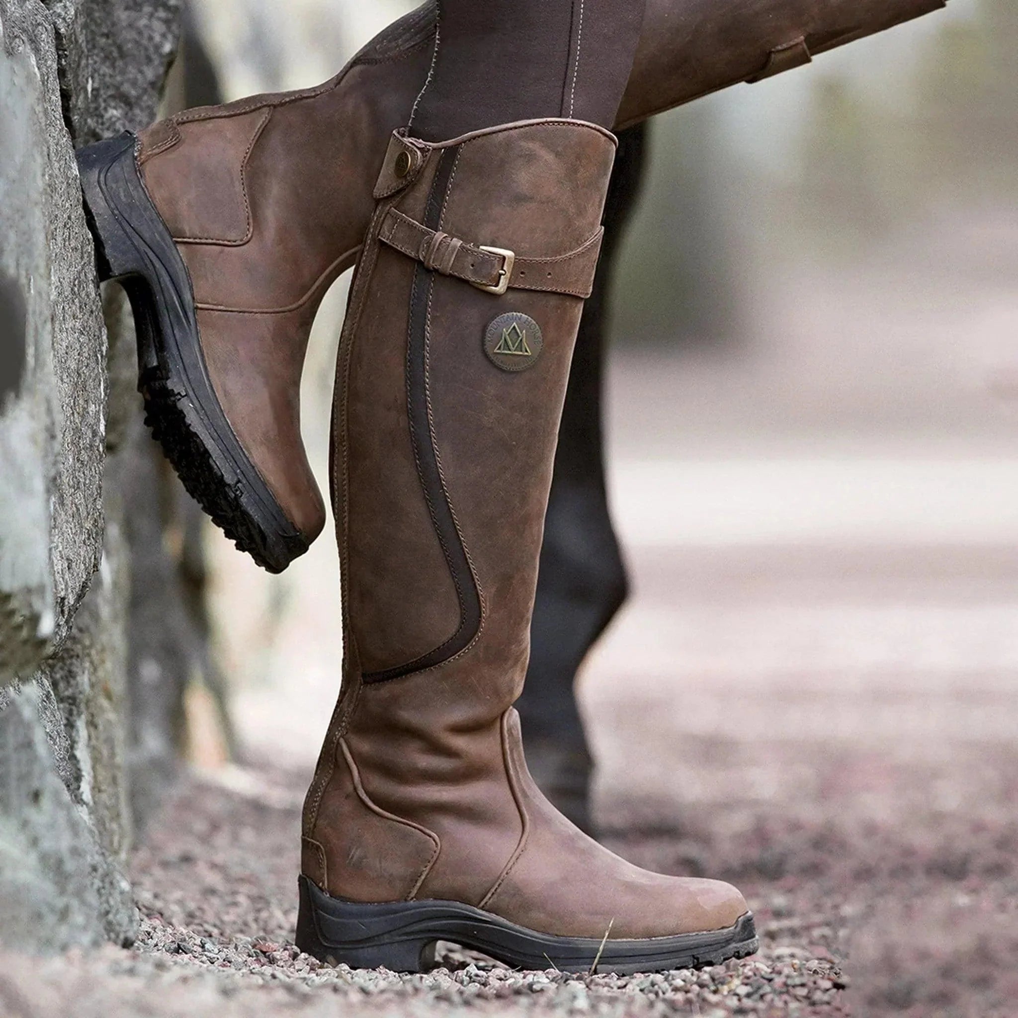 Dames Laarzen Waterdicht Leer Winter Equestrian Style 0