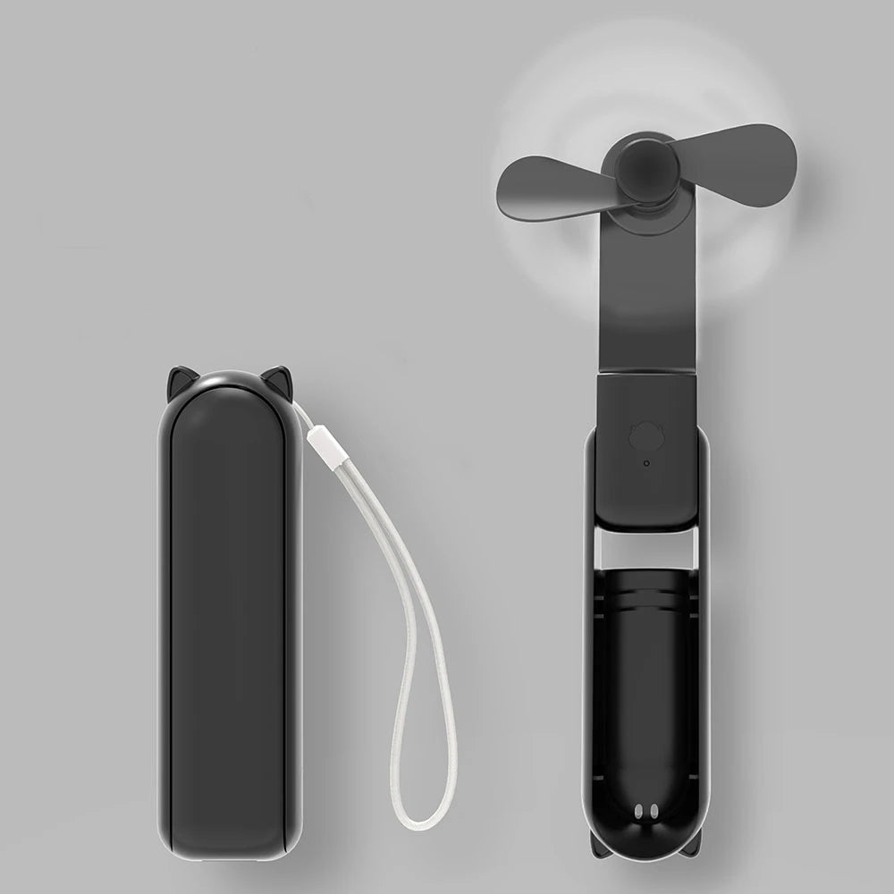 Draagbare Mini Handventilator met 2000mAh Powerbank en Vouwfunctie 6