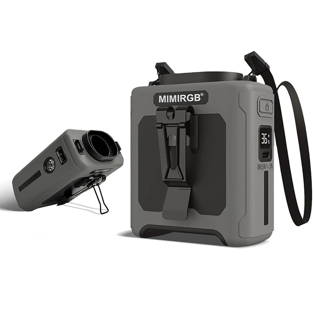 Draagbare Tailleventilator 10000mAh met Powerbank en LED Licht 0