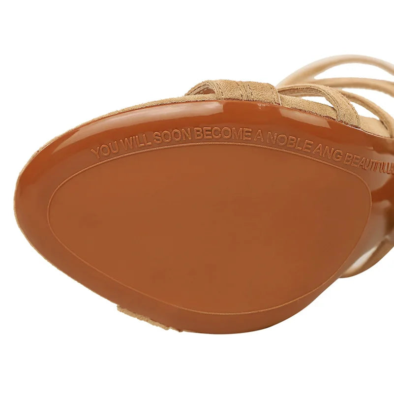 Gladiator Hakken Verfijnde Bandjes Open Teen Hoge Hakken - Hakken Dames