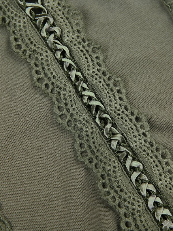 Groene feeën grunge top met korte mouwen en kant 6