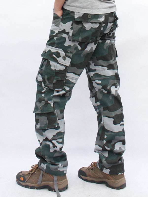 Heren Cargo Broek Katoen Camouflage Met Rechte Pijpen 1