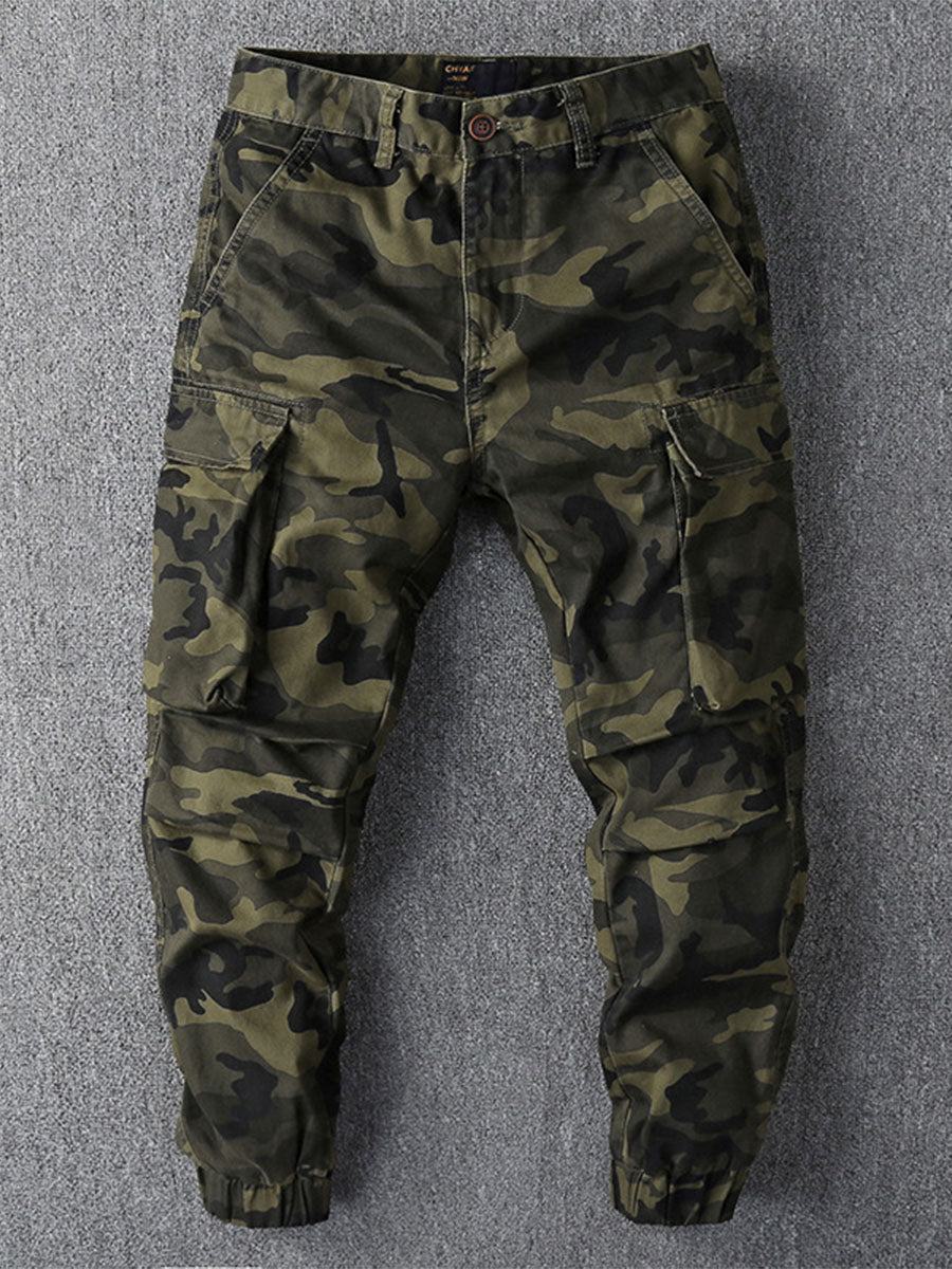 Heren Cargo Jogger Broek Katoen Camouflage 1