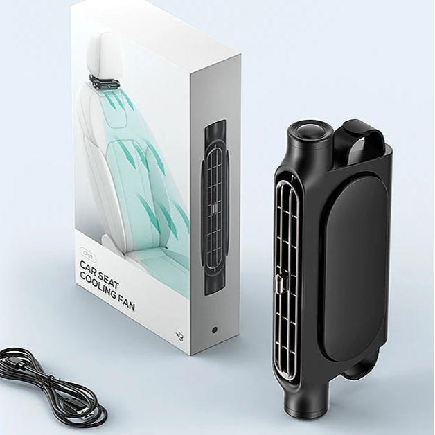 Innovatieve Auto Stoel Ventilator met 3 Snelheden en USB Voeding - Zwart/Wit 5