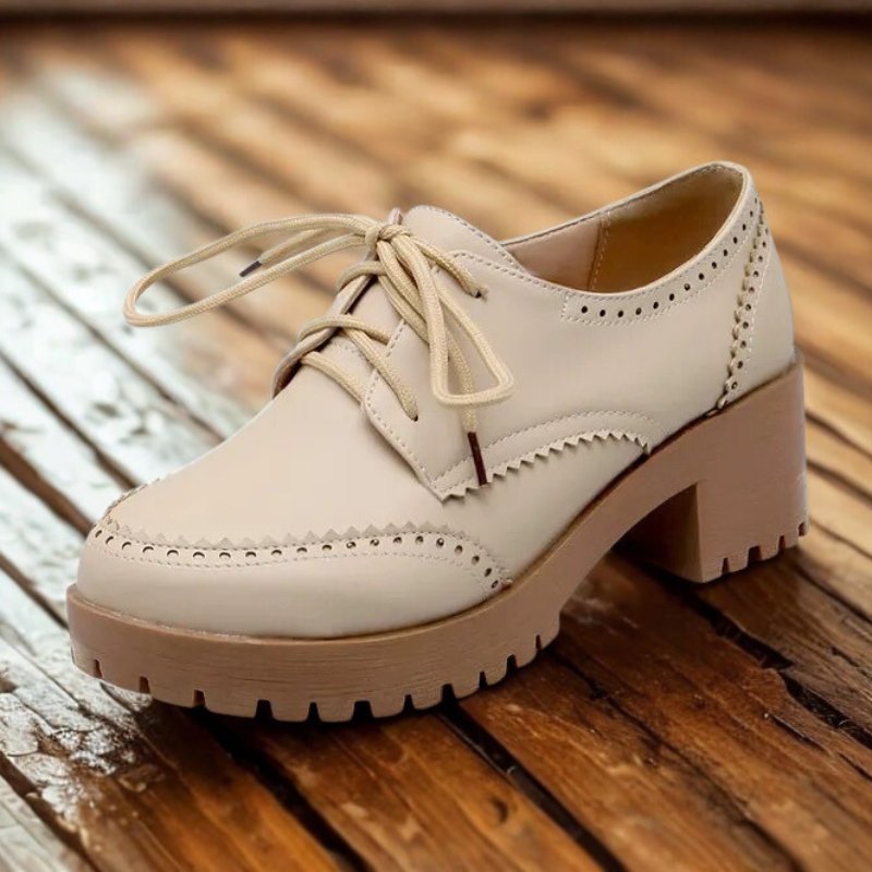 Dames Oxford Schoenen Vetersluiting Brogue Platformzool - Hakken Dames