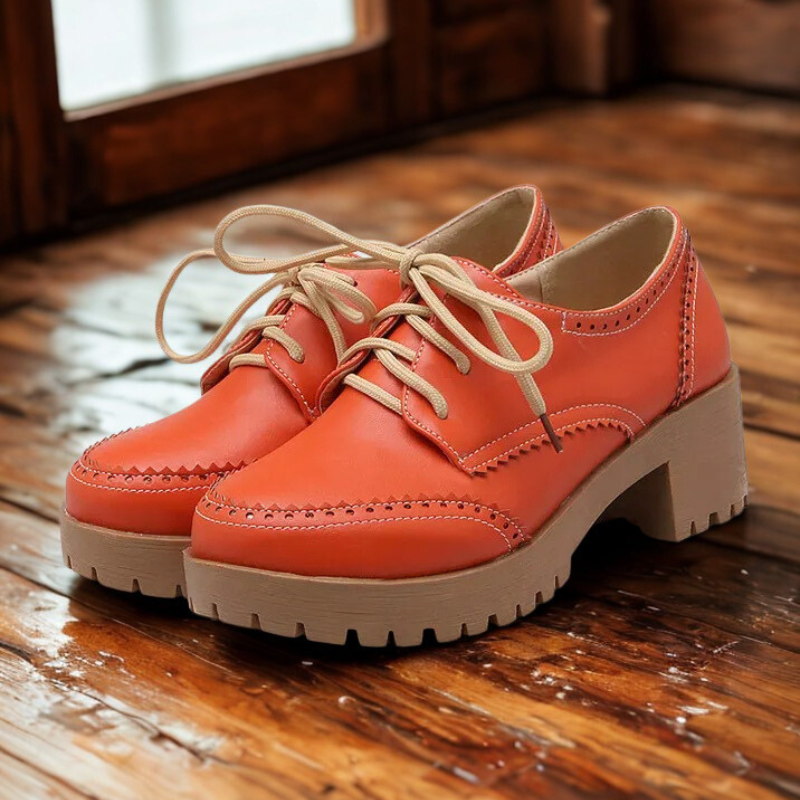 Dames Oxford Schoenen Vetersluiting Brogue Platformzool - Hakken Dames