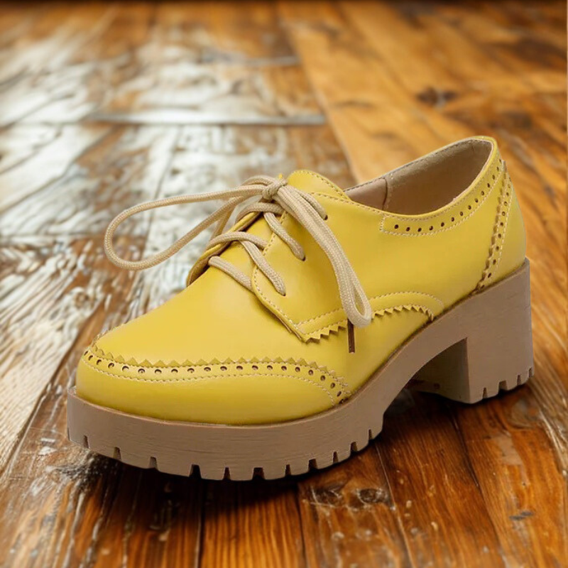 Dames Oxford Schoenen Vetersluiting Brogue Platformzool - Hakken Dames