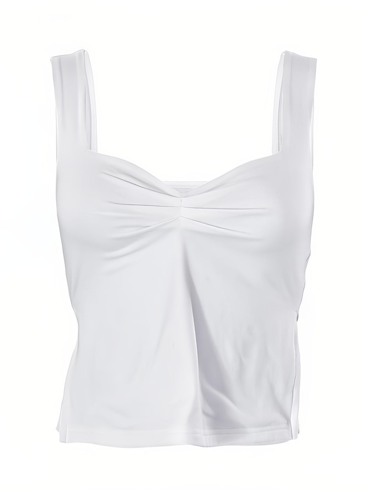 Meerkleurige geplooide mouwloze crop top met split 0