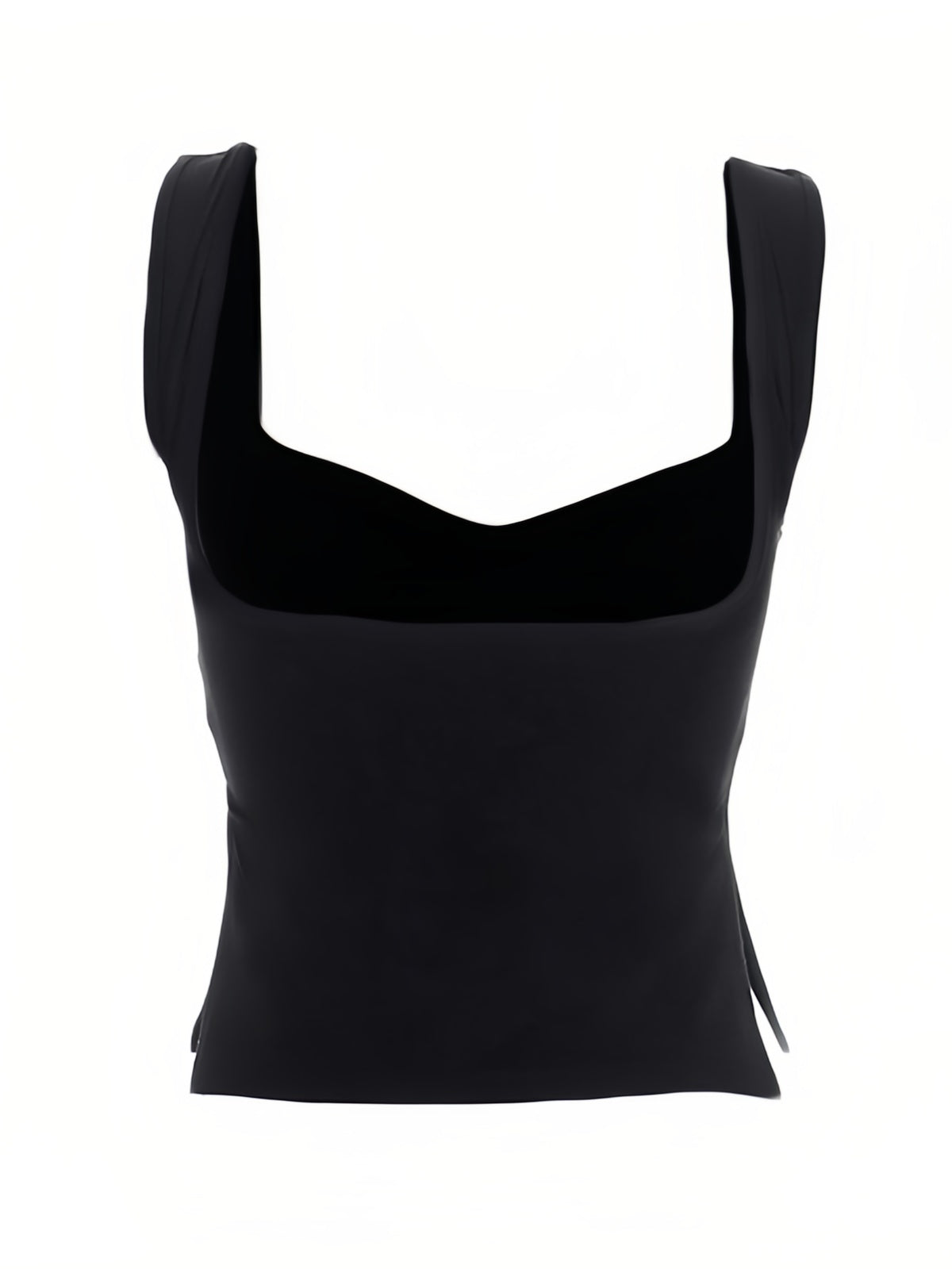 Meerkleurige geplooide mouwloze crop top met split 8