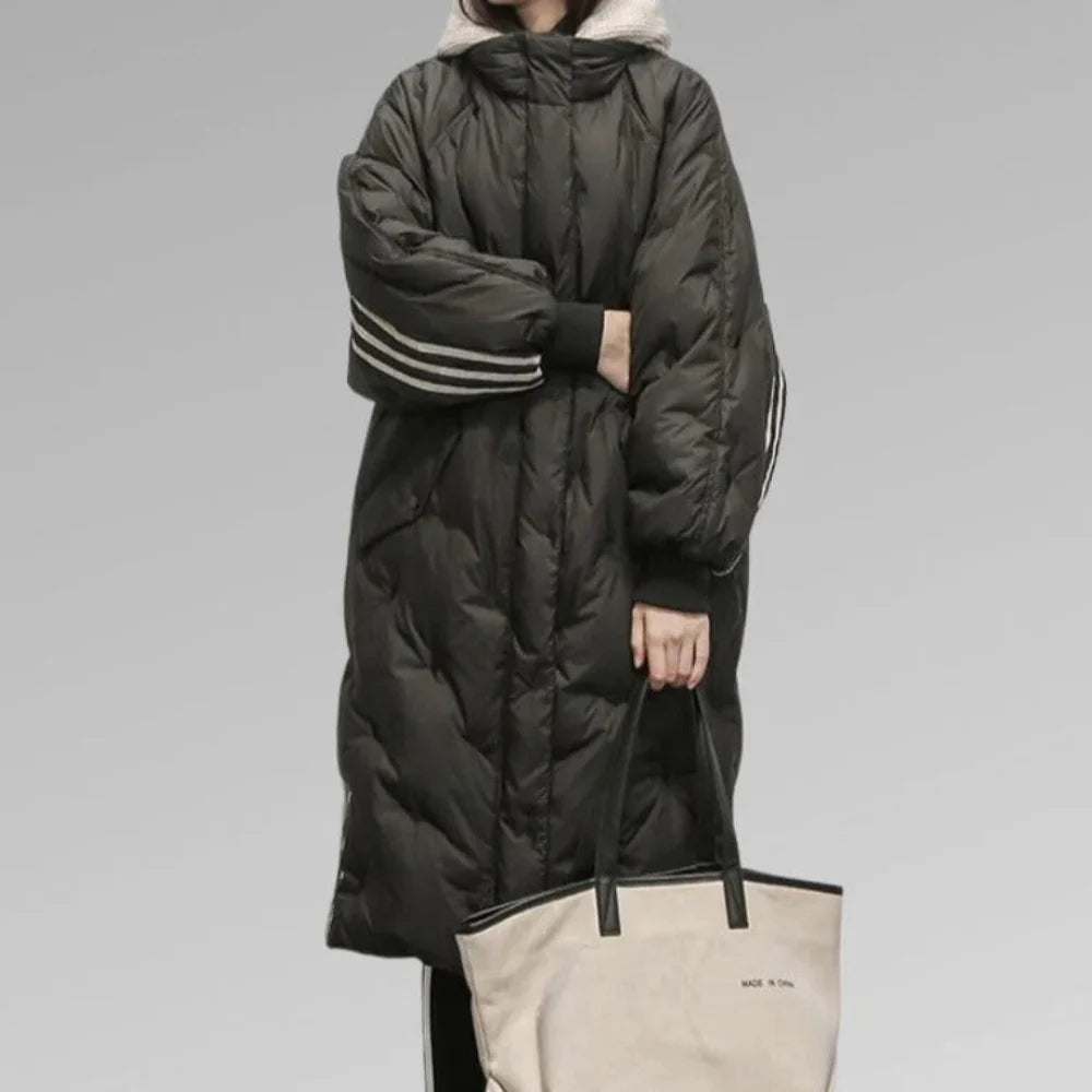 Dames Lange Winterjas – Oversized Gequiltte Jas met Comfortabele Pasvorm