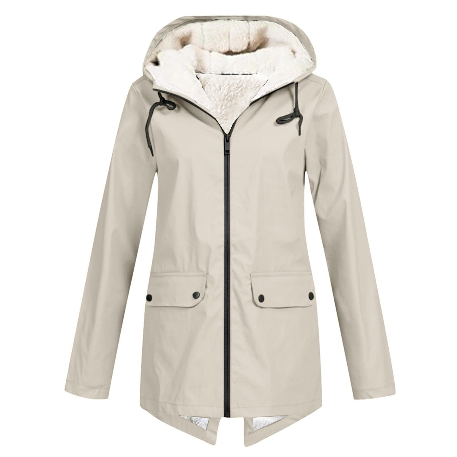 Dames Winter Trenchcoat – Waterdichte Jas met Capuchon en Warme Bescherming