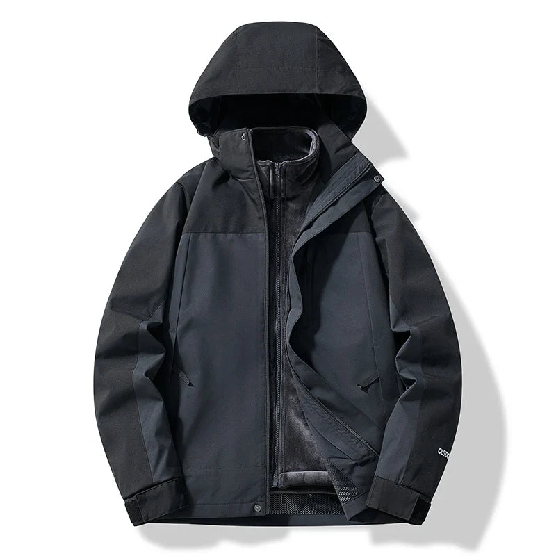 Heren- en Dames Skijas met Capuchon Tweekleurig