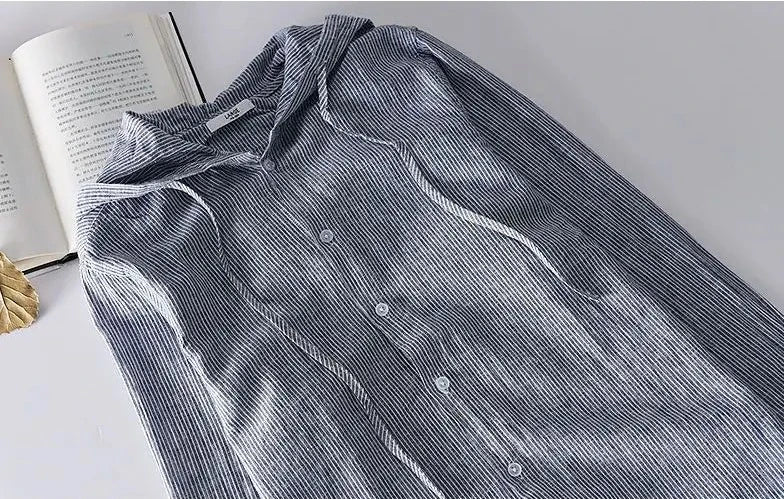 Linnen Shirt Gevoerd Lichtgewicht Ademend Casual Top