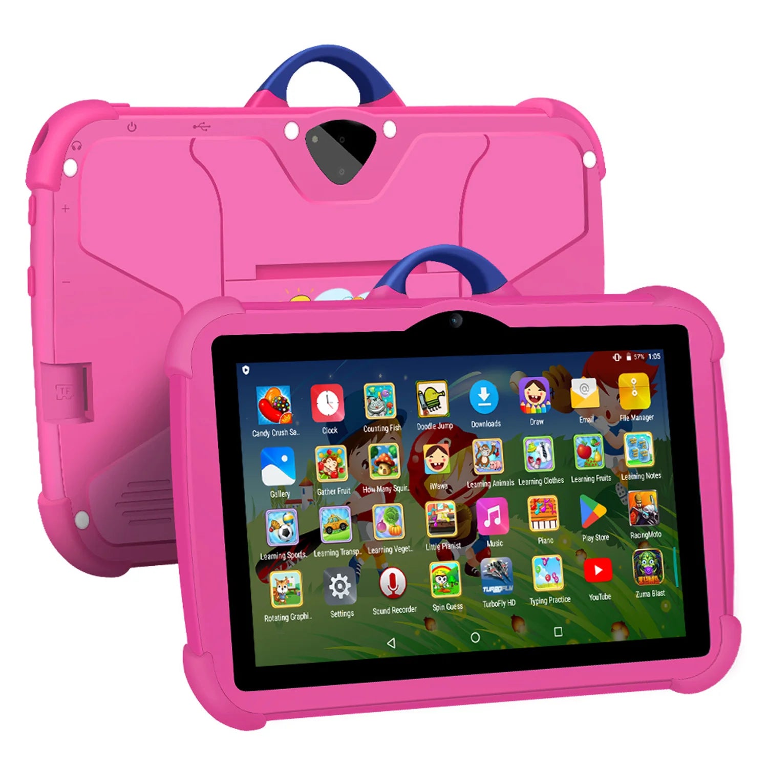 Kindertablet 7 Inch Groen 4GB RAM 64GB ROM Voor Kinderen Android-1