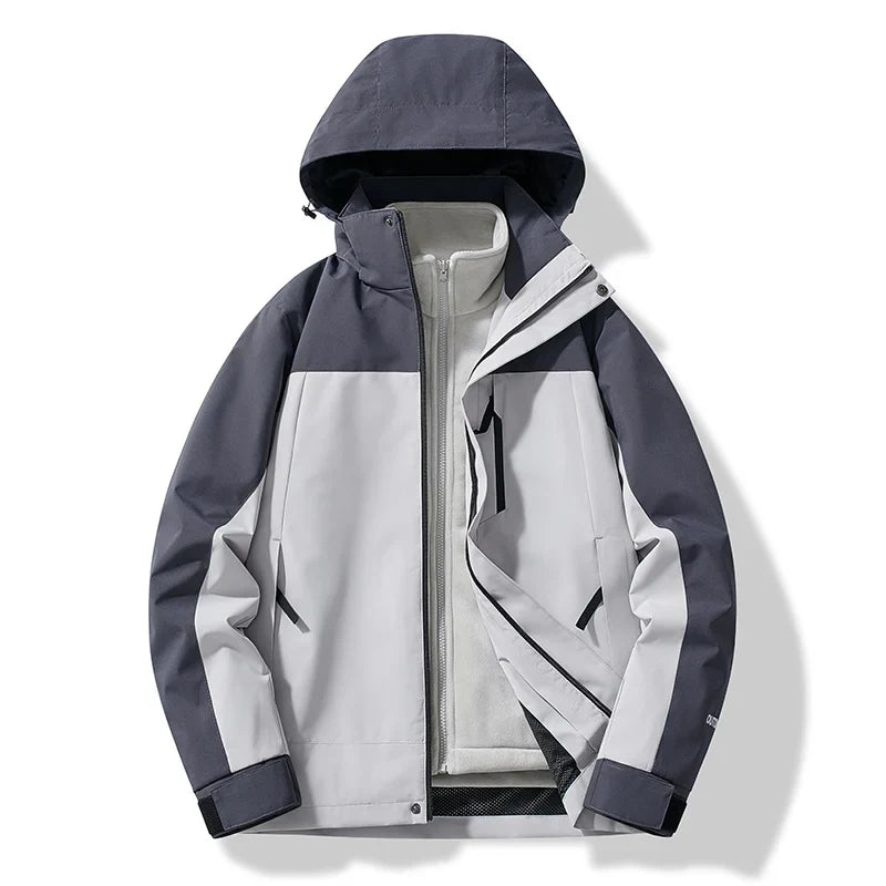 Heren- en Dames Skijas met Capuchon Tweekleurig