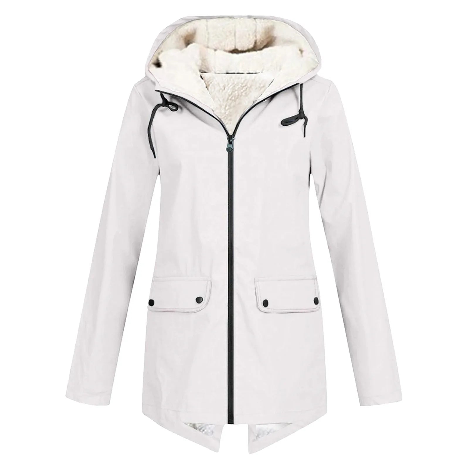 Dames Winter Trenchcoat – Waterdichte Jas met Capuchon en Warme Bescherming