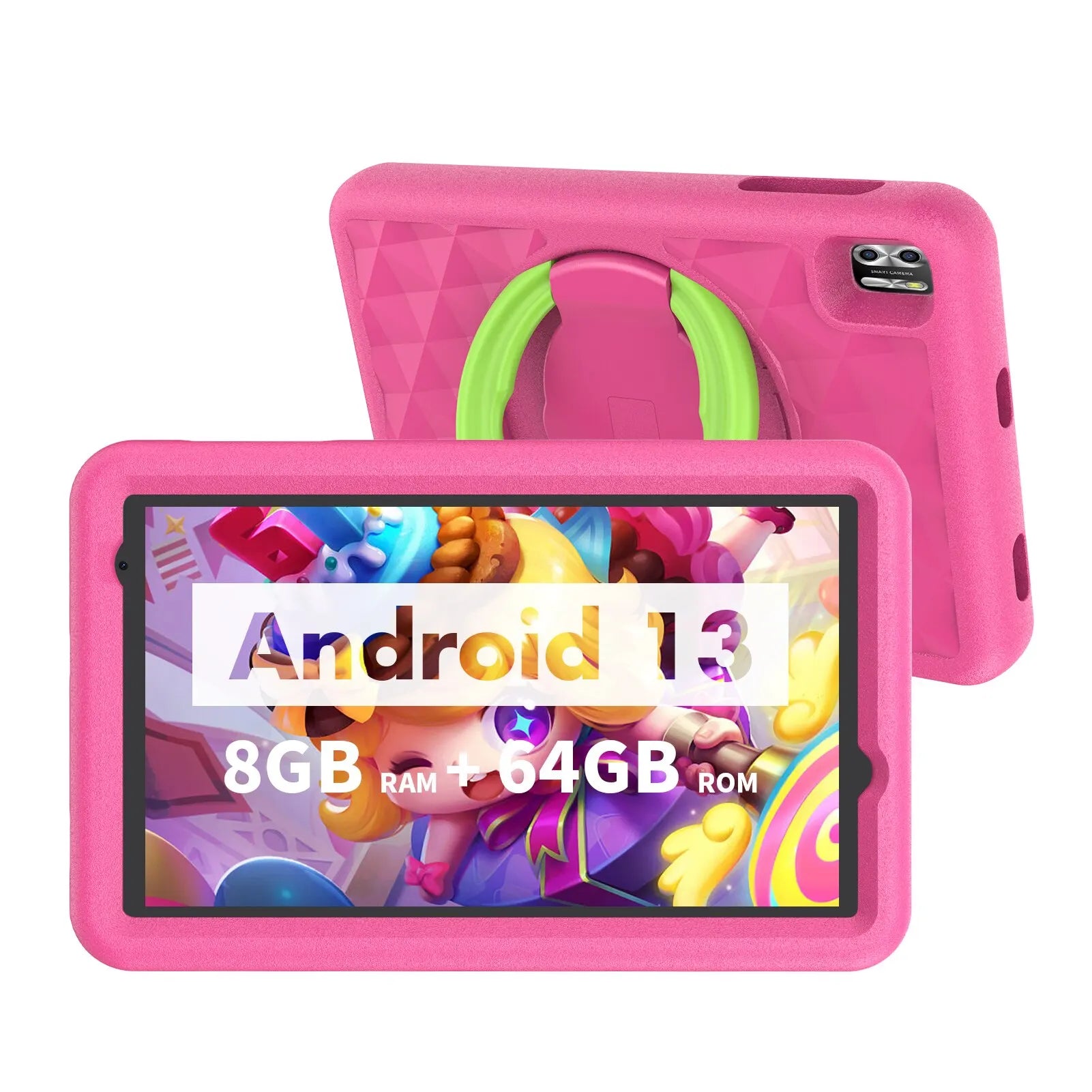Kindertablet 8 Inch met Android 13, Quad Core, 8 GB RAM, 64 GB Opslag en Dubbele Camera voor Kinderen-1