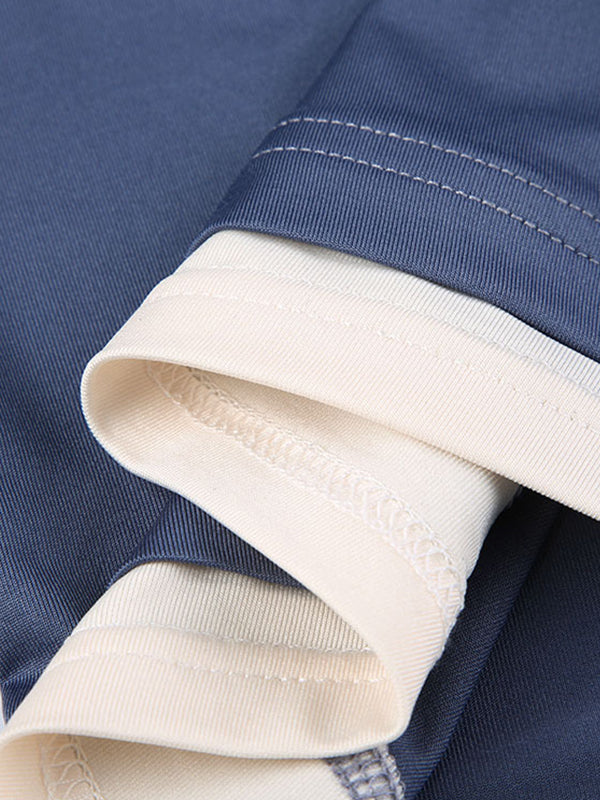 Vintage blauw contrastkleurig nep tweedelig camisole 6