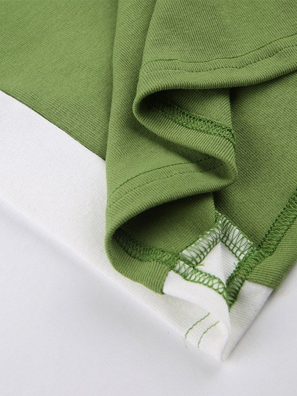 Vintage crop cami-top met contraststreep 5