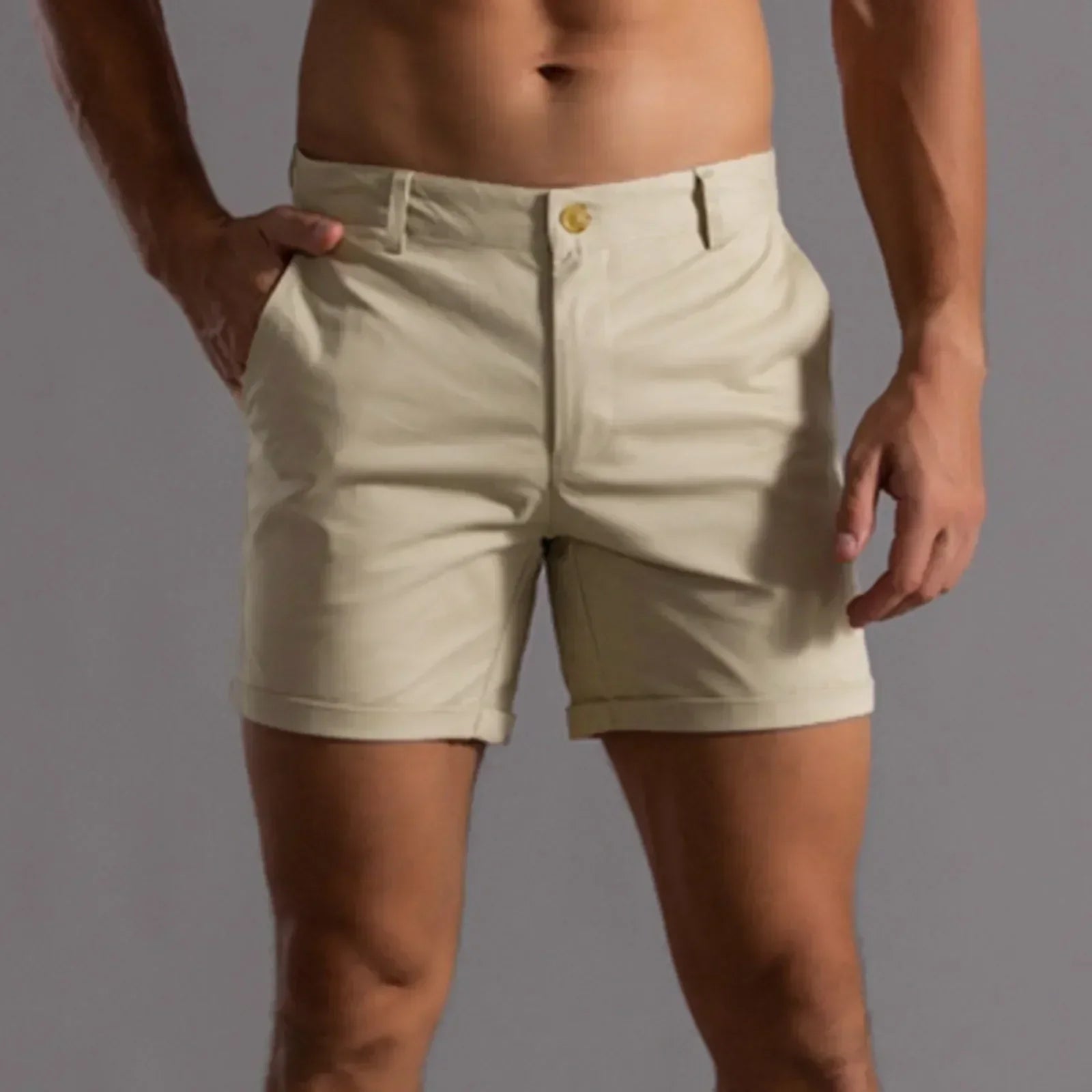 Chino Shorts Katoen Comfort Voor Heren Zomer Pasvorm