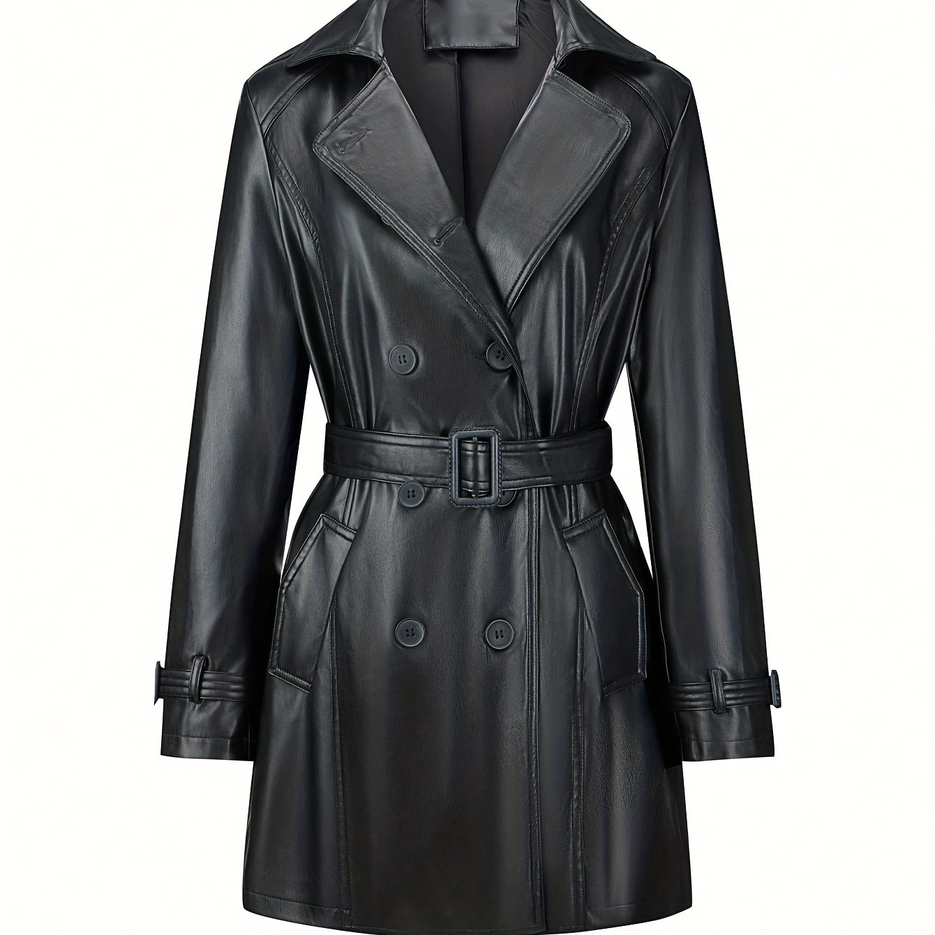 Dames Dubbelrijige Getailleerde Trenchcoat In Vintage Stijl - Trenchcoat