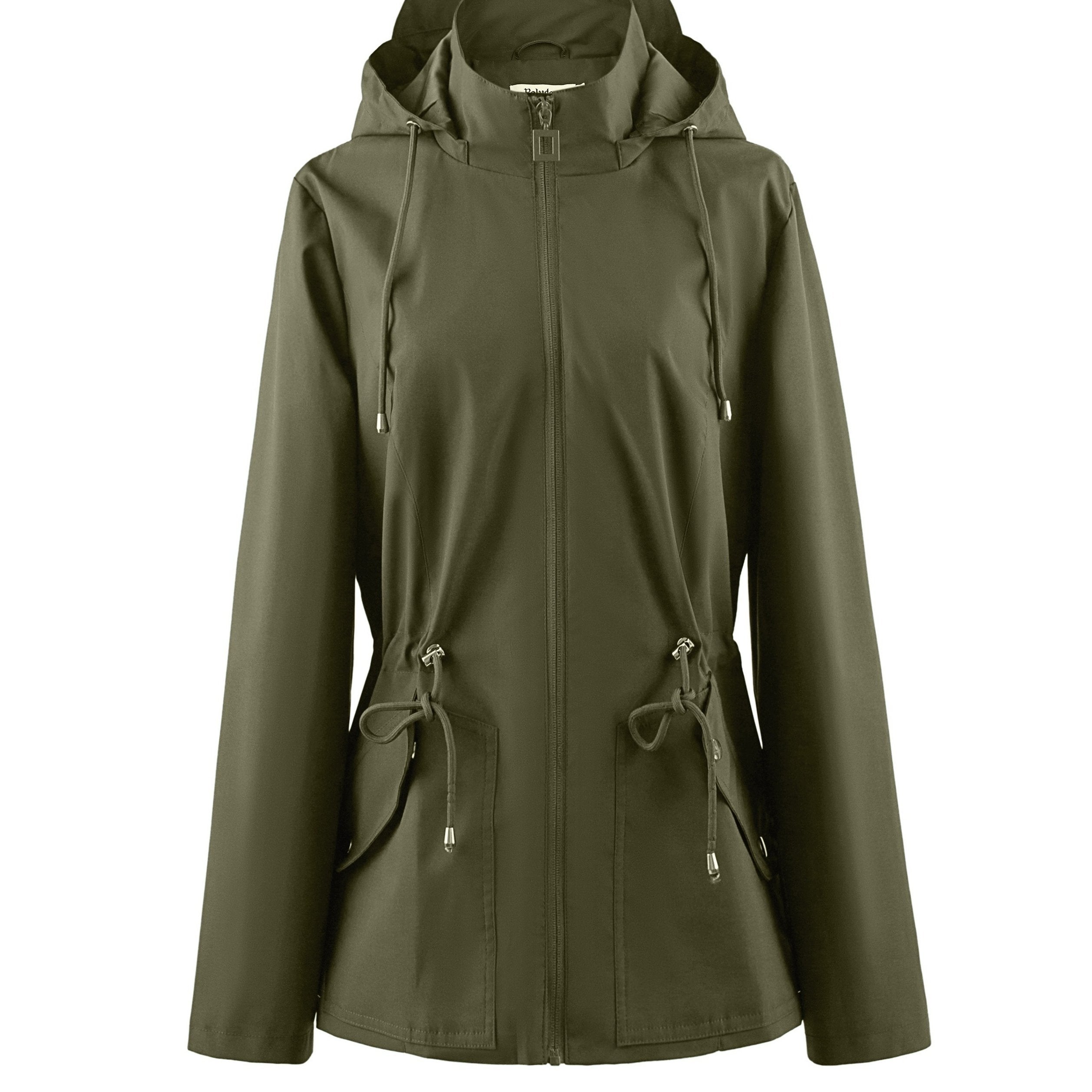 Dames Waterdichte Getailleerde Lente- en Herfstjas met Capuchon - Trenchcoat