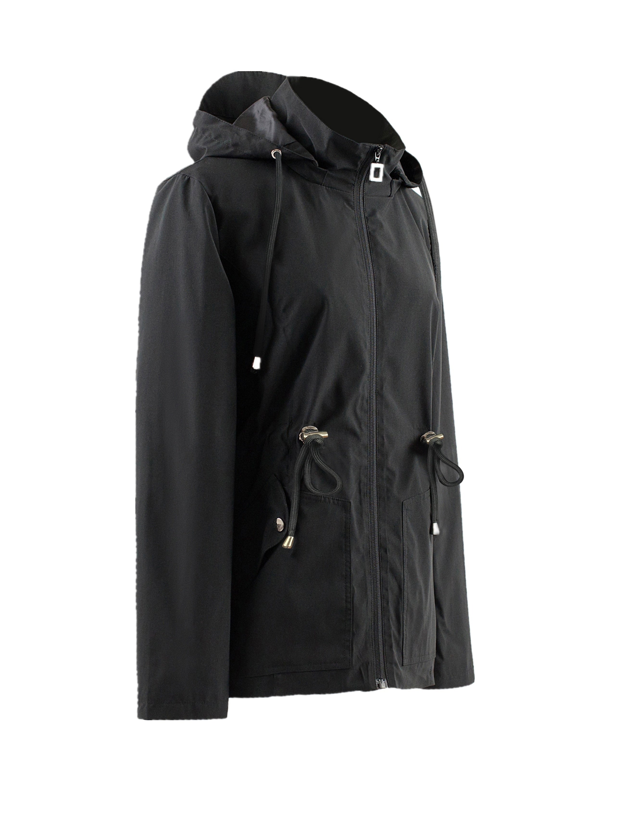 Dames Waterdichte Getailleerde Lente- en Herfstjas met Capuchon - Trenchcoat
