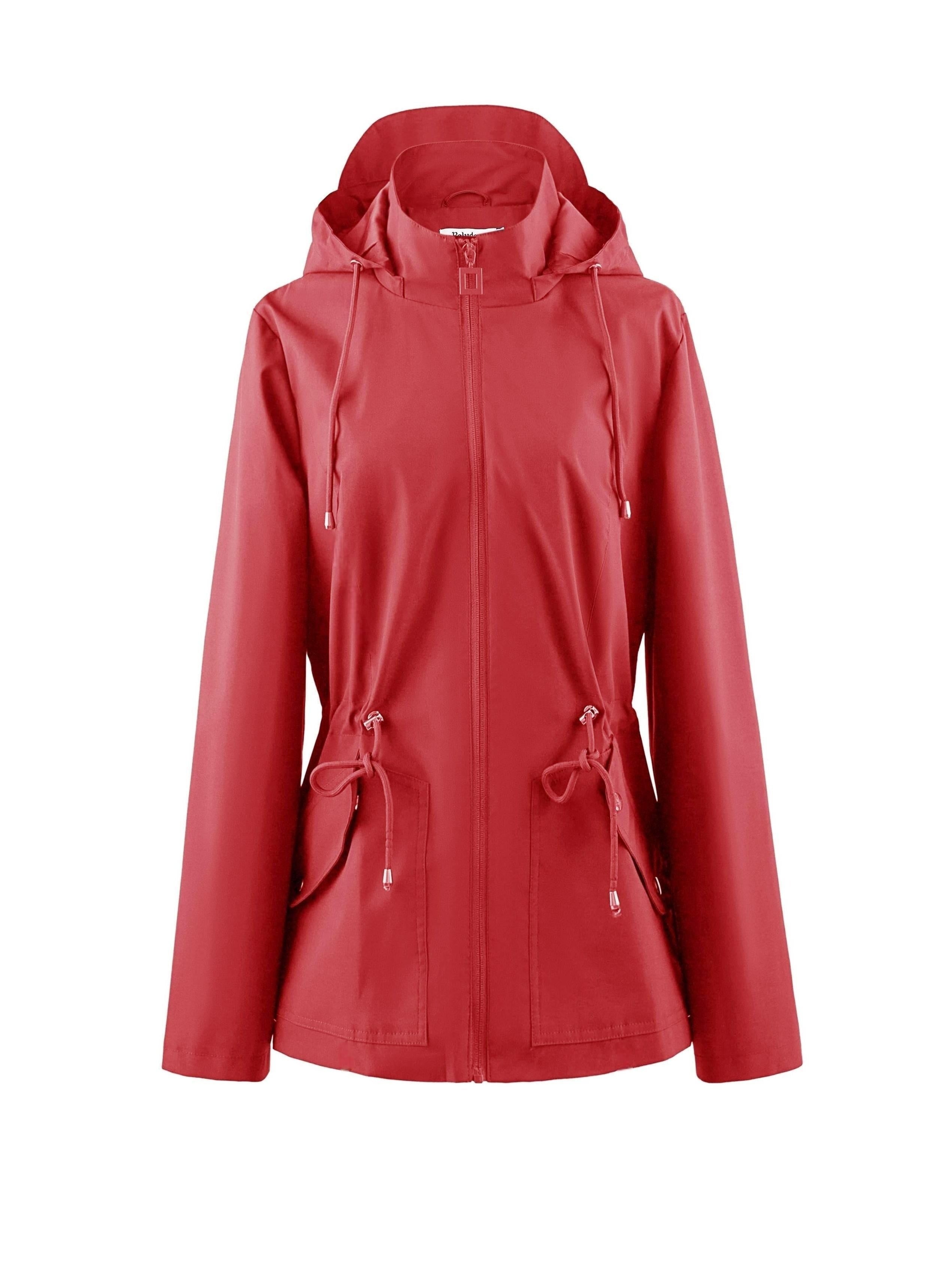 Dames Waterdichte Getailleerde Lente- en Herfstjas met Capuchon - Trenchcoat