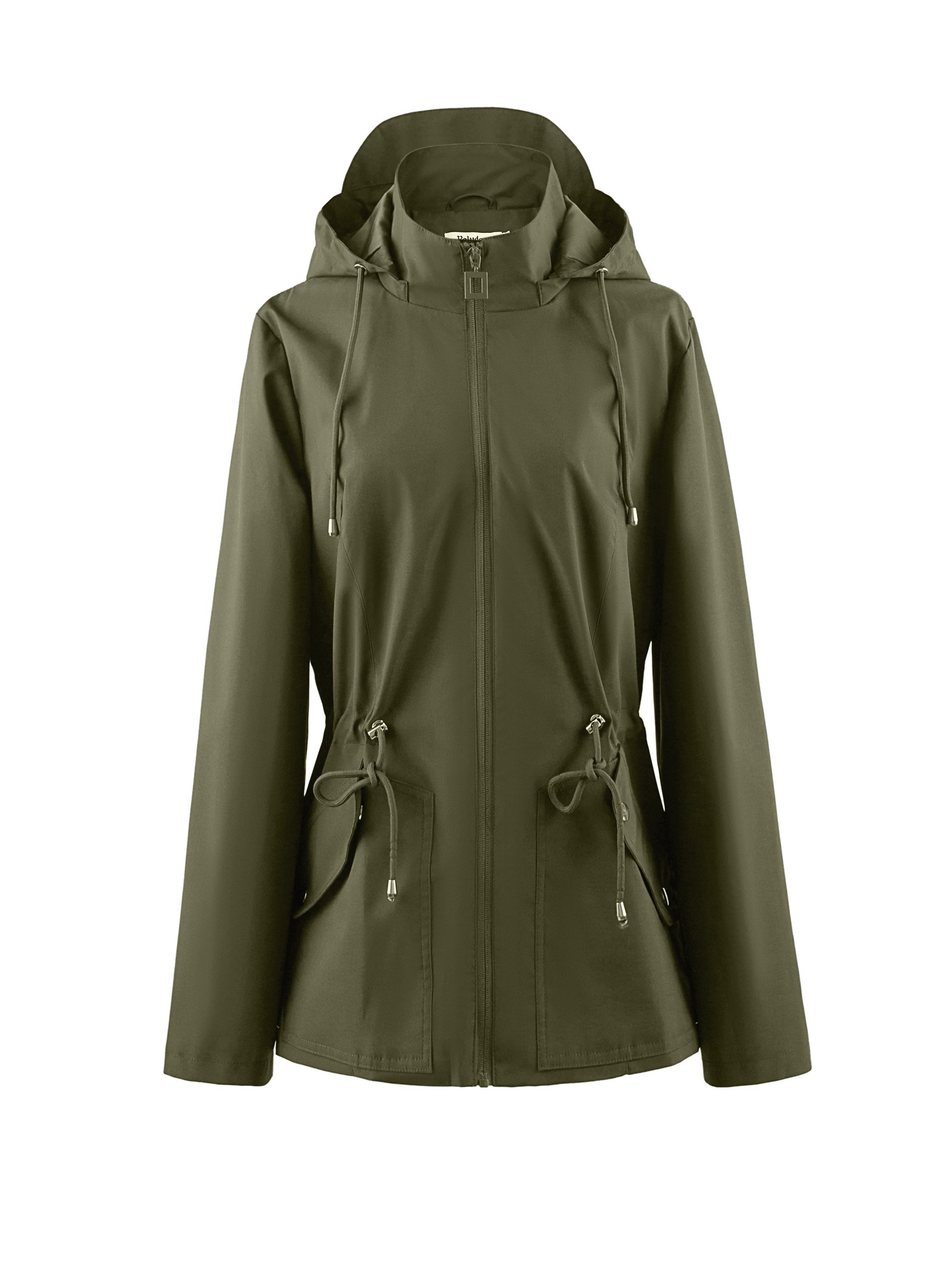 Dames Waterdichte Getailleerde Lente- en Herfstjas met Capuchon - Trenchcoat