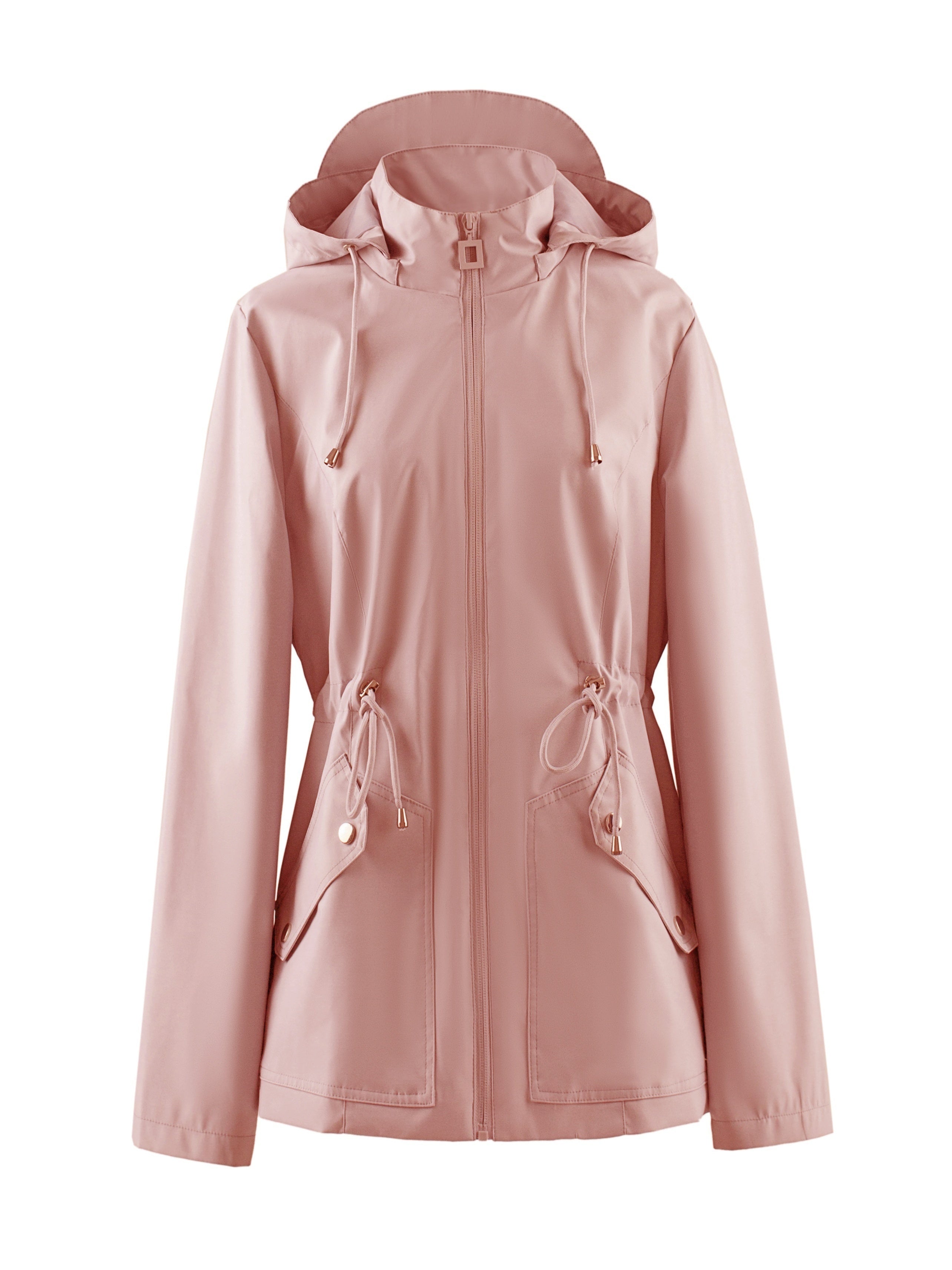 Dames Waterdichte Getailleerde Lente- en Herfstjas met Capuchon - Trenchcoat