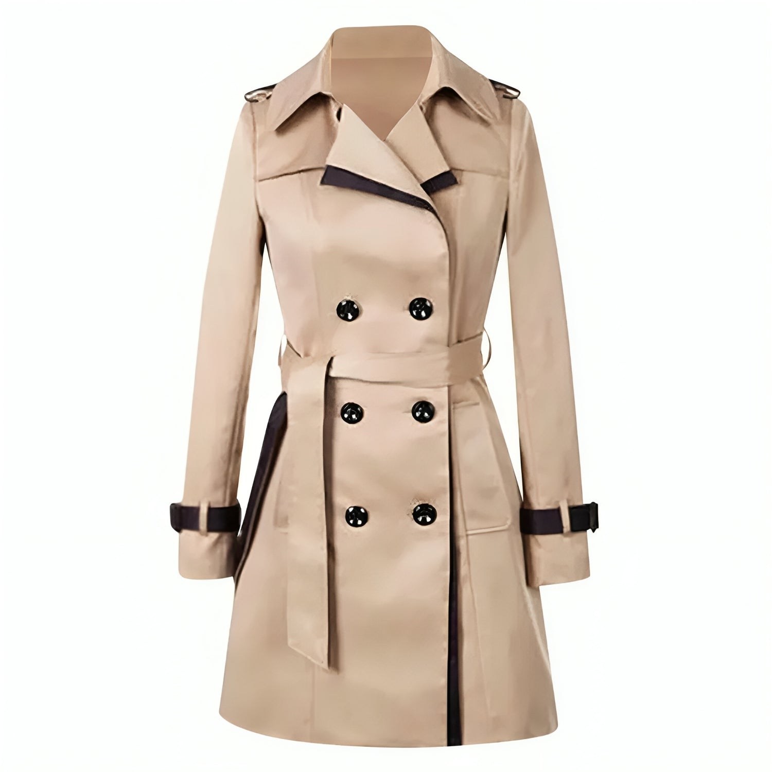 Dames Trenchcoat Lange met Wikkel en Knopen