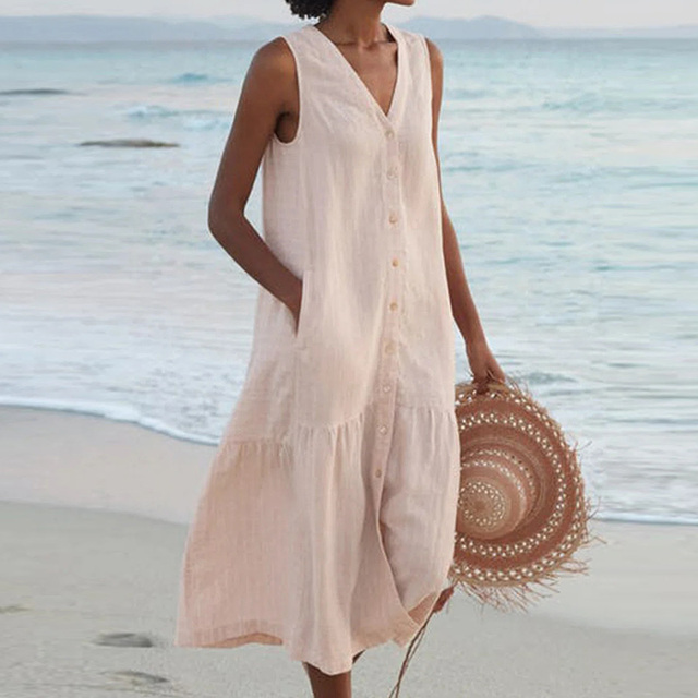 Celi Stijlvolle Zomerjurk Lichte Ademende Stoffen Vrouwelijke Getailleerde Pasvorm Trendy Design Geschikt voor Strand en Zomerfeesten