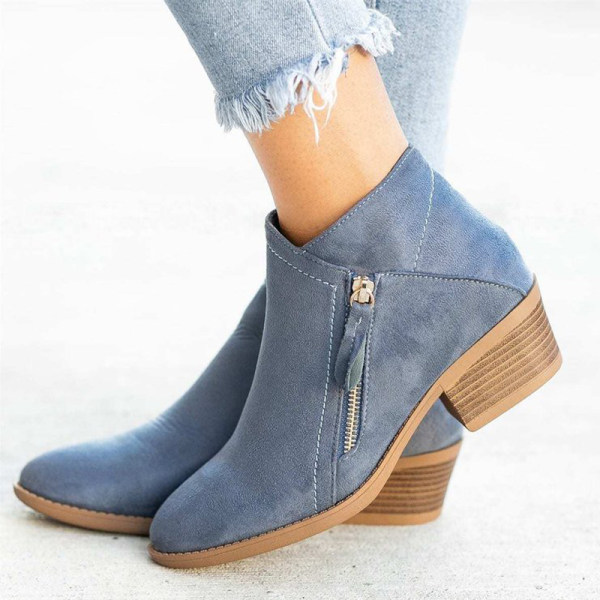 Celeste halfhoge suède laarzen met ritssluiting - Trendy veganistische suède schoenen voor stijlvol comfort