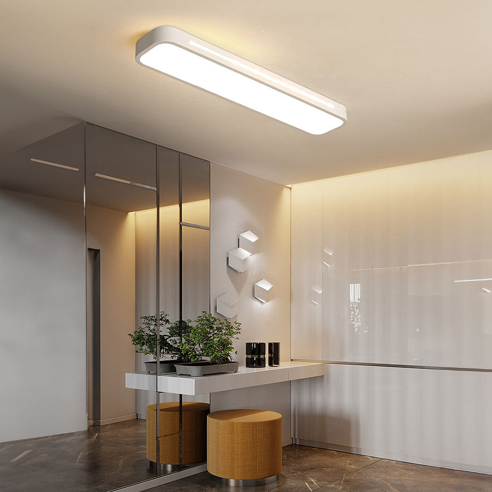 Moderne Nordic Minimalistische Lange LED Dimbare Plafondverlichting voor Woonkamer en Eetkamer