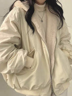 Hoodie-Jacke Fleece-Reversible Comfortabele Design Modieus
