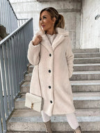 Trenchcoat Van Pluche Warm En Ademend Voor Koude Seizoen - Winterjas Dames