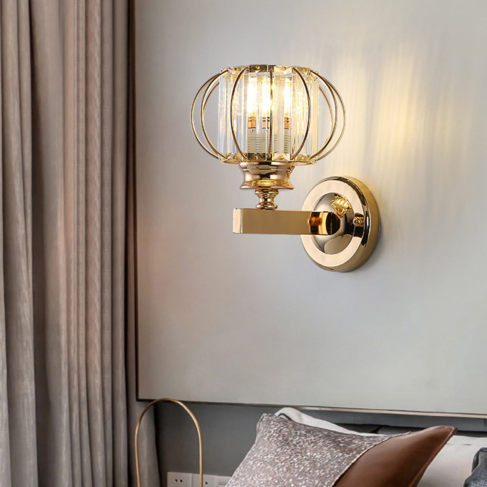 Contemporary Ronde Kristallen Hal Wandlamp Voor Elegante Gangen en Woonruimtes