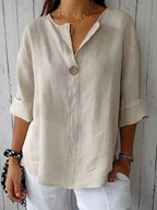 Casual V-Hals Blouse Voor Dames Met Comfortabele Pasvorm En Stijlvolle Look