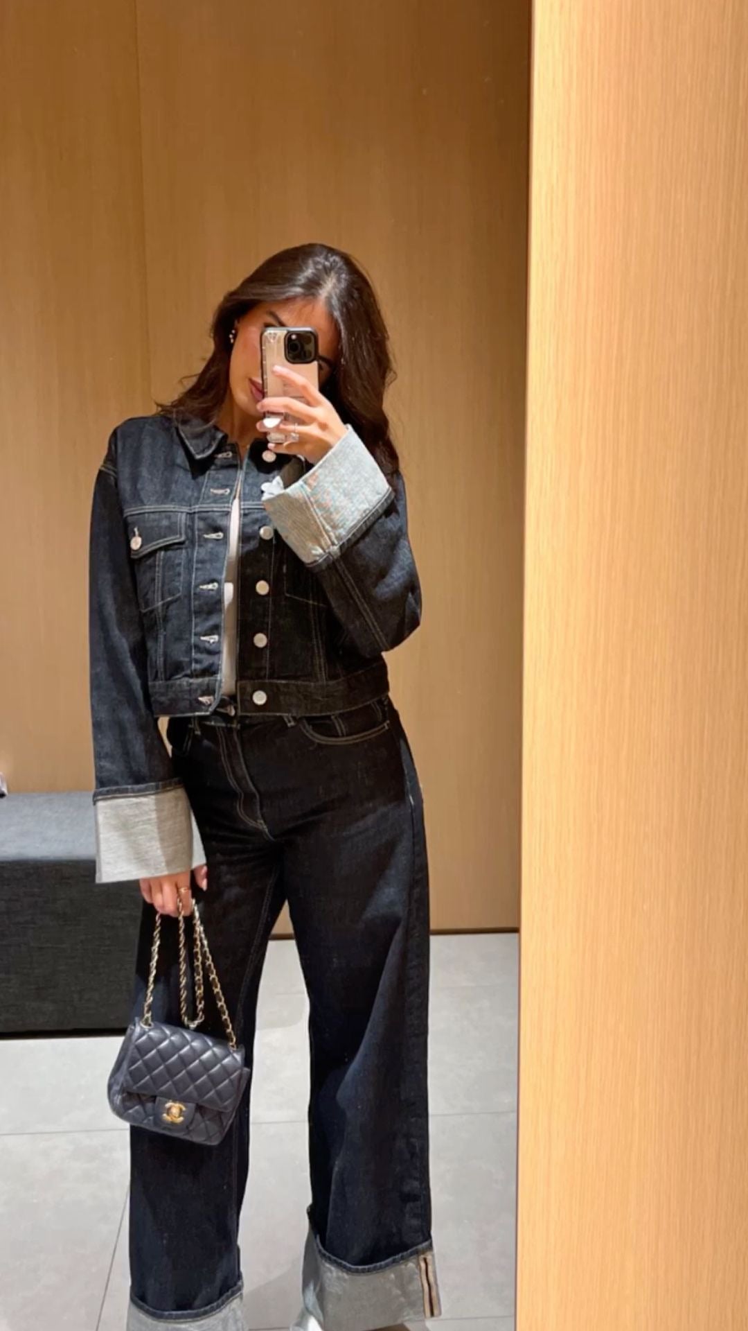 Dames Denim Set – Trucker Jacket & High Waist Wide Leg Jeans – Relaxed Fit