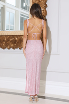 Glimmer Pailletten Maxi Jurk