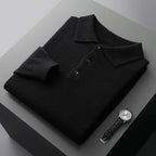 Cashmere/Merino Wol Lange Mouwen Polo Shirt