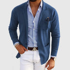 Heren Blazer Ademend Materiaalmix Getailleerde Pasvorm