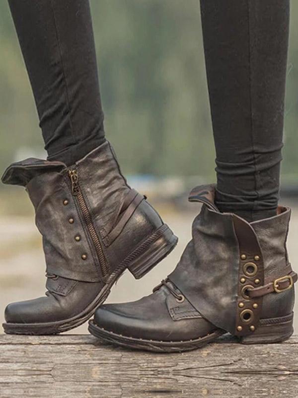 Lage Retro Cuffed Martin Boots