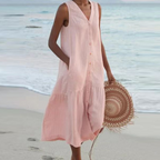 Celi Stijlvolle Zomerjurk Lichte Ademende Stoffen Vrouwelijke Getailleerde Pasvorm Trendy Design Geschikt voor Strand en Zomerfeesten